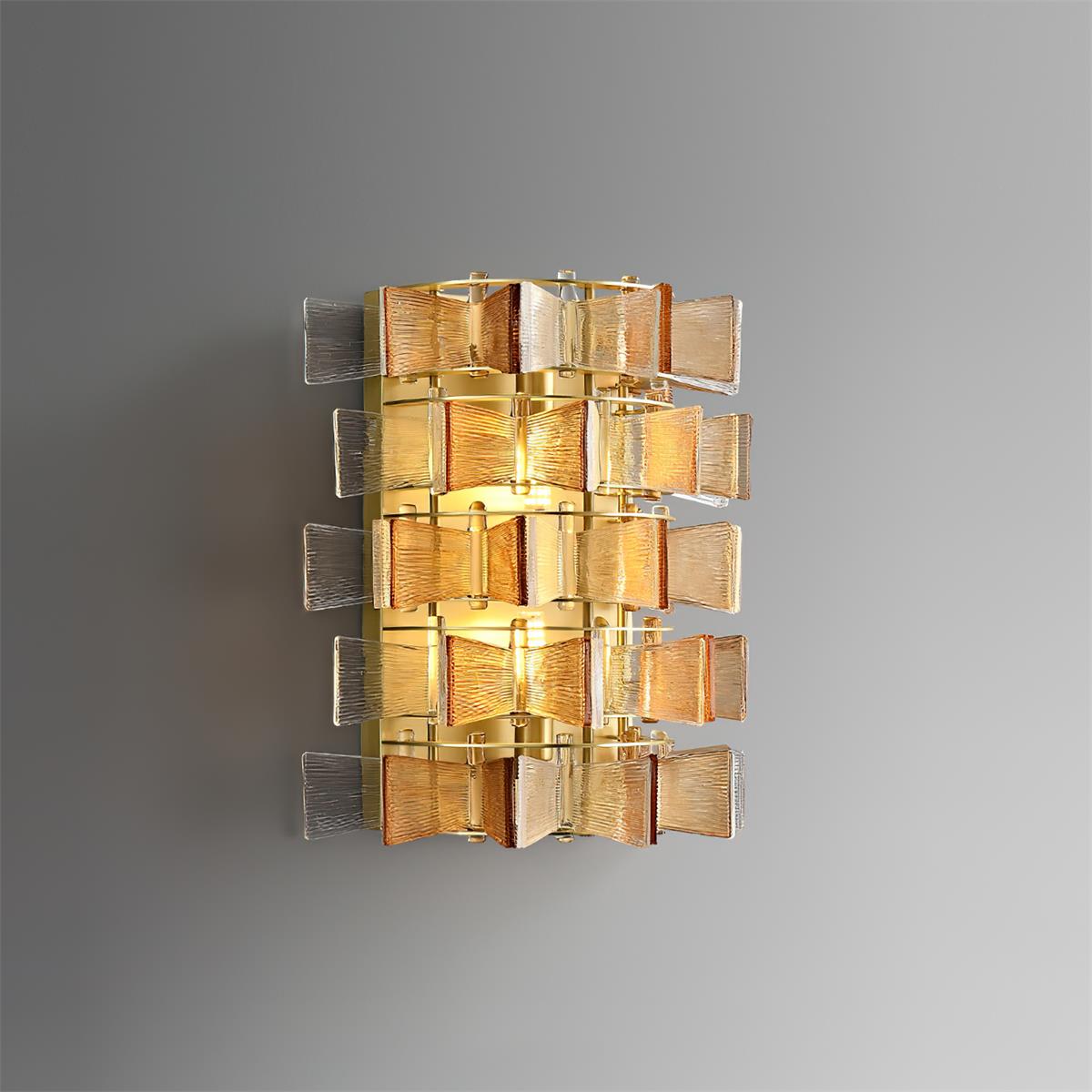 Celvara Wall Lamp Ribbed Glass Ribbon Accent - Letslighting