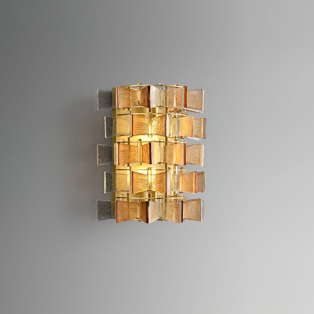 Celvara Wall Lamp Ribbed Glass Ribbon Accent - Letslighting