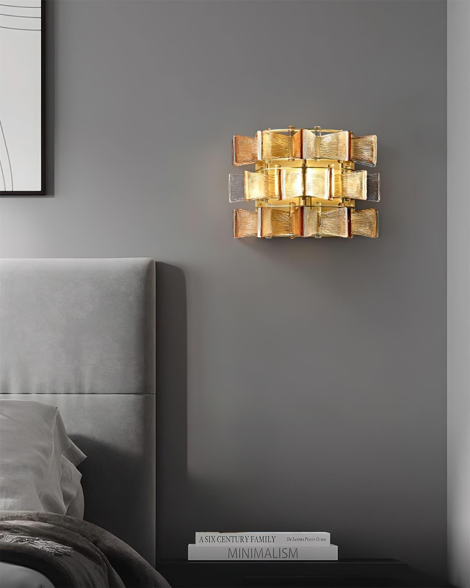 Celvara Wall Lamp Ribbed Glass Ribbon Accent - Letslighting