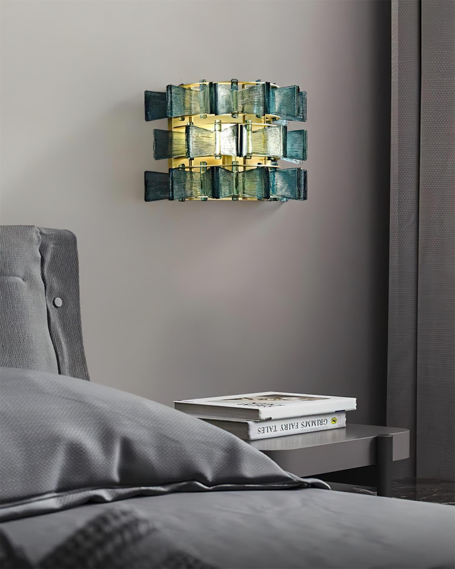 Celvara Wall Lamp Ribbed Glass Ribbon Accent - Letslighting
