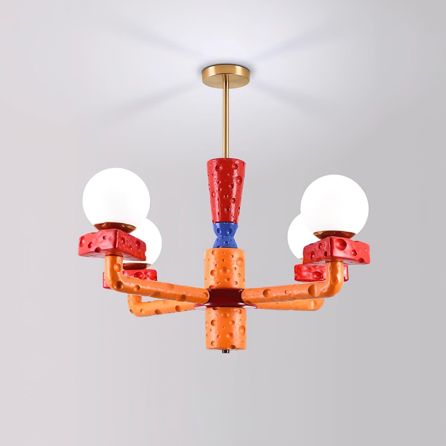 Cheese Chandelier Colorful Playful - Letslighting