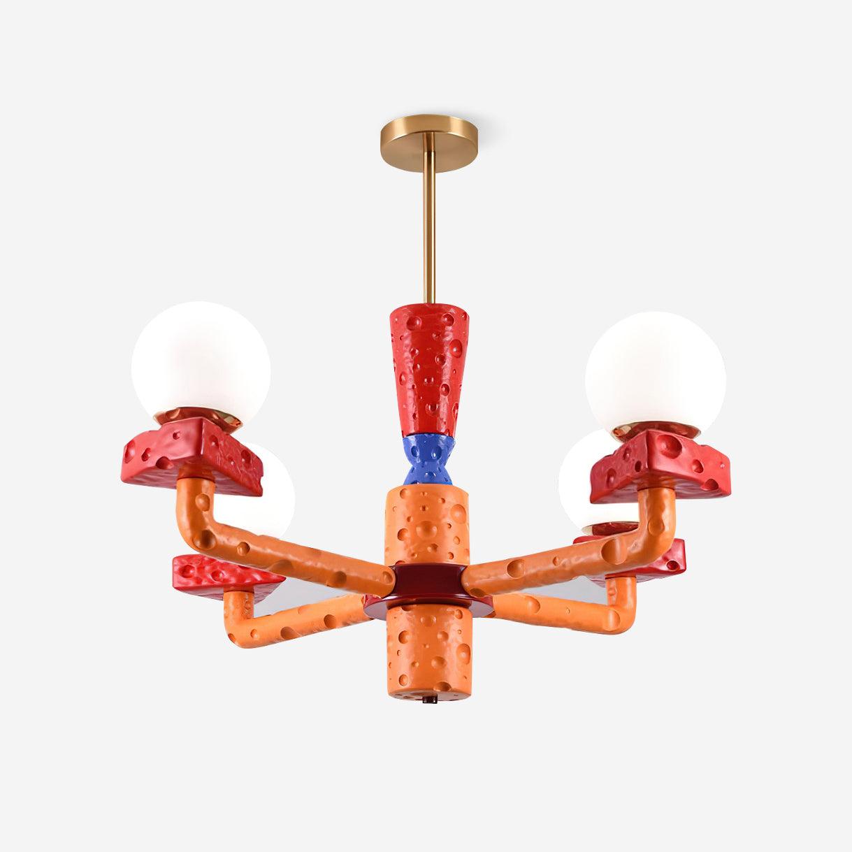 Cheese Chandelier Colorful Playful - Letslighting