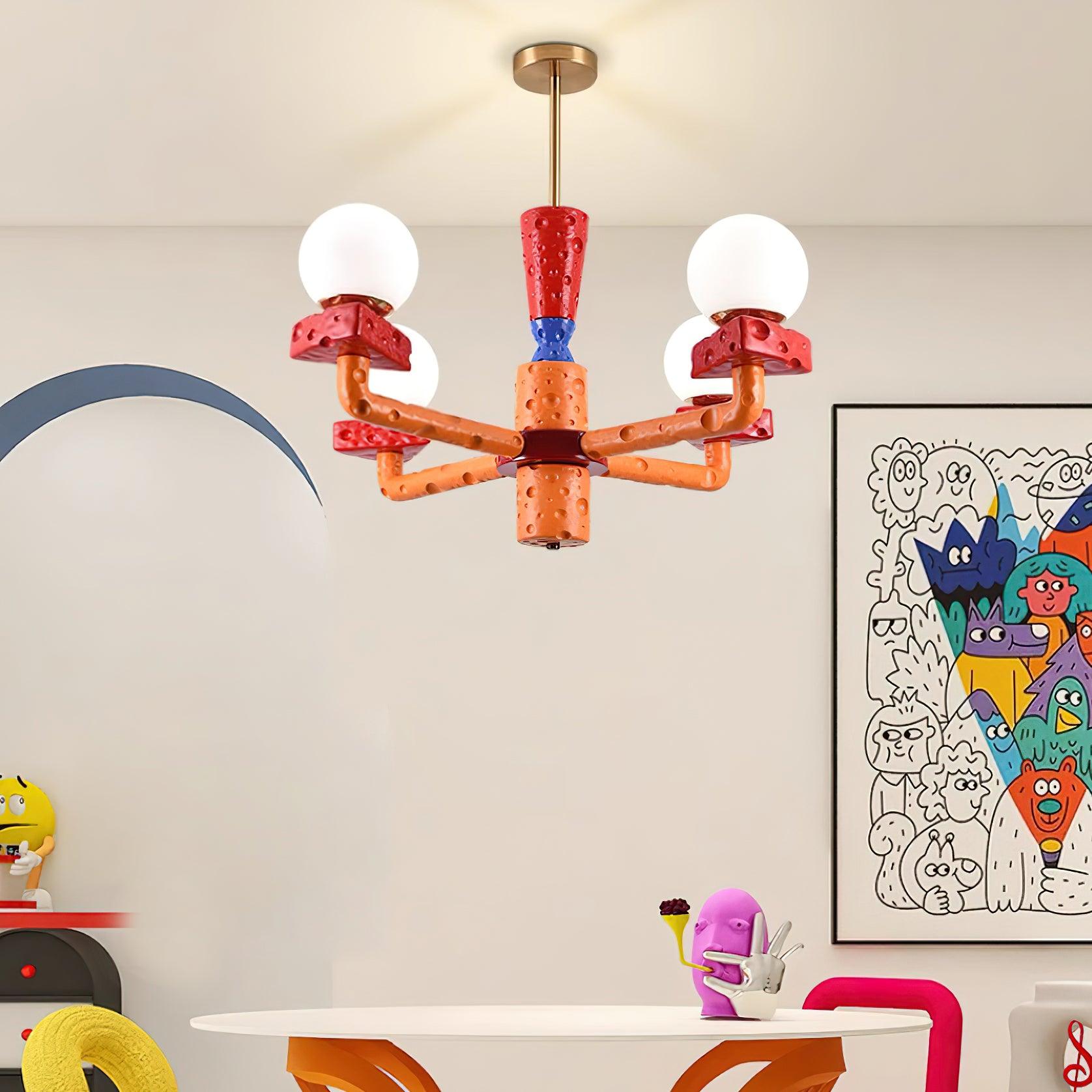 Cheese Chandelier Colorful Playful - Letslighting
