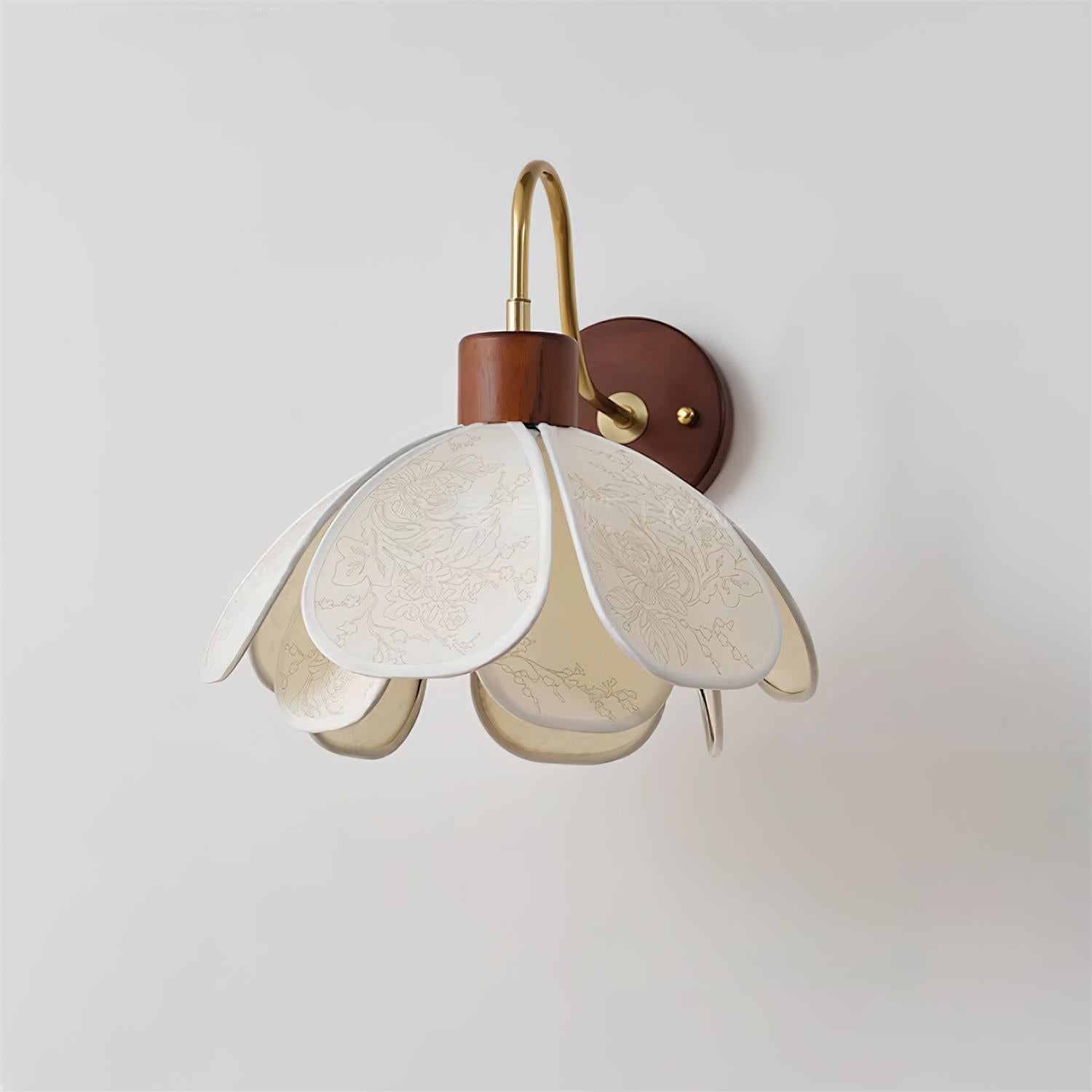 Florayne Vintage Floral Glass Wall Lamp - Letslighting