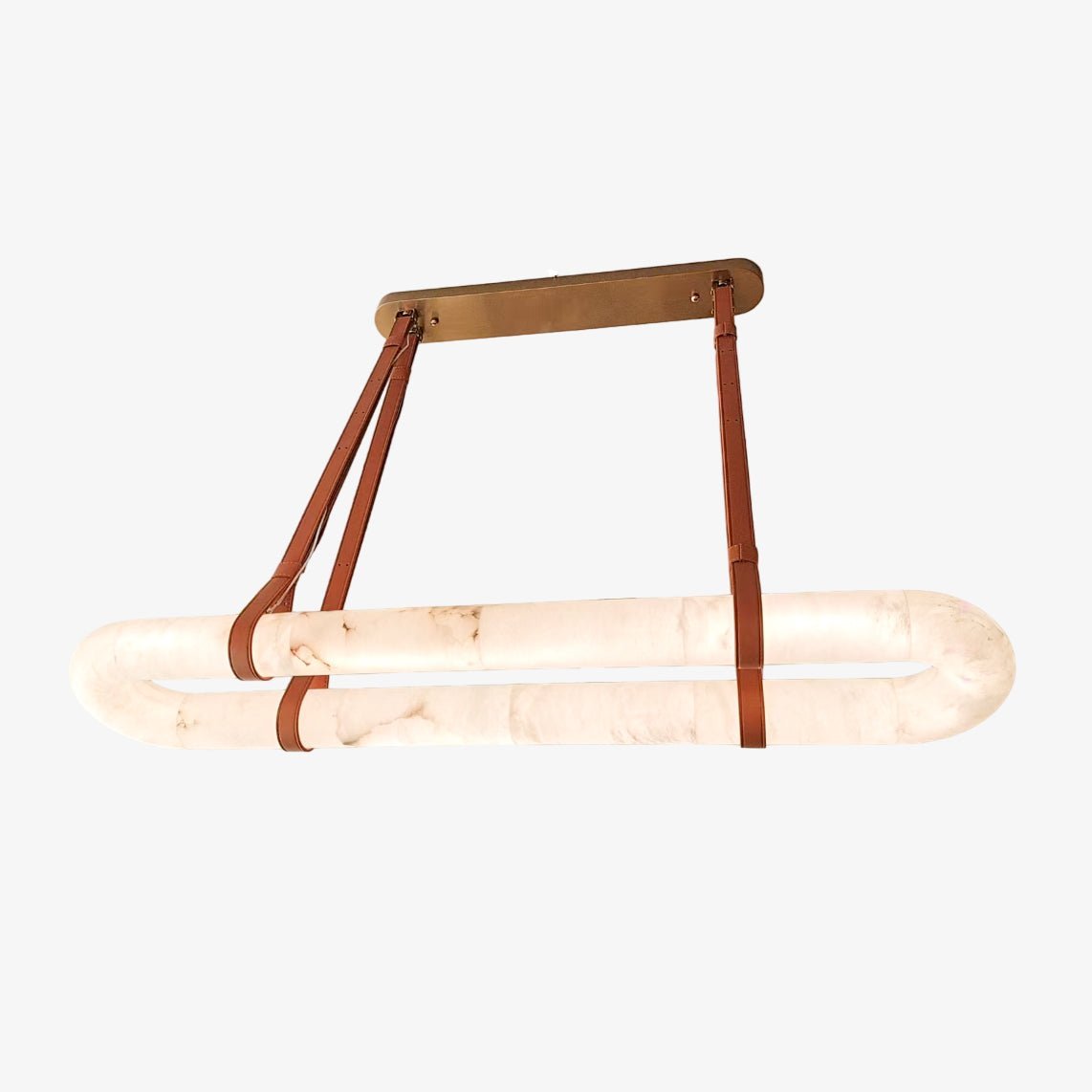 Vista Modern Minimalist Art Alabaster Metal Chandelier - Lamp Copper