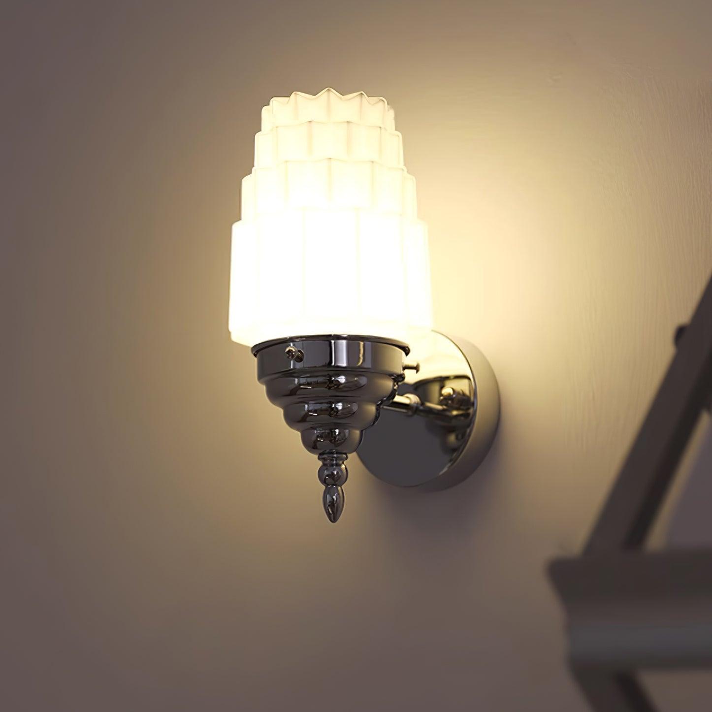 Wall Lamp Body Glass Cylinder Shade Art Deco Bedroom - Letslighting