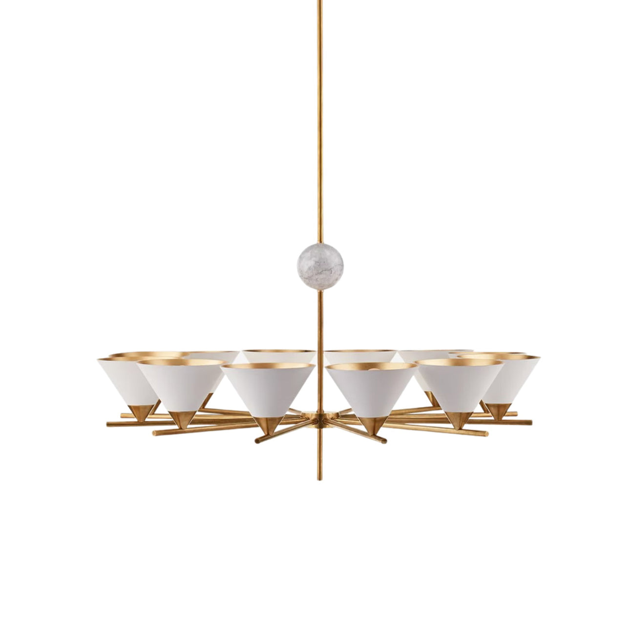 Bloom Large Vintage Marble Metal Chandelier - Lamp Copper