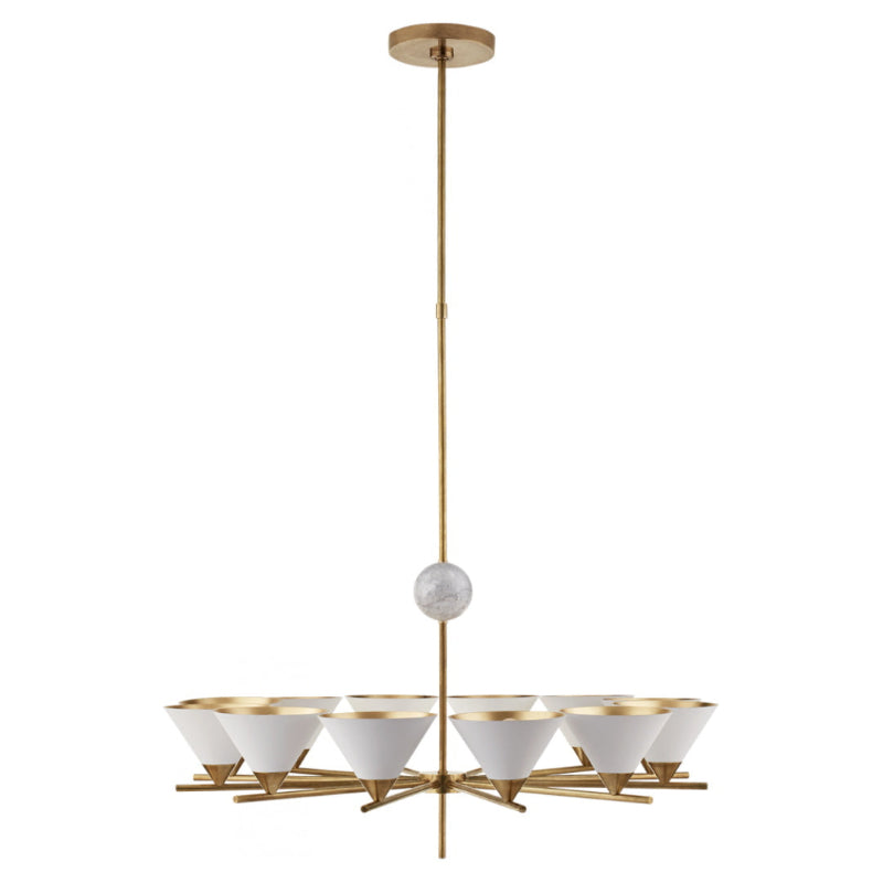 Bloom Large Vintage Marble Metal Chandelier - Lamp Copper