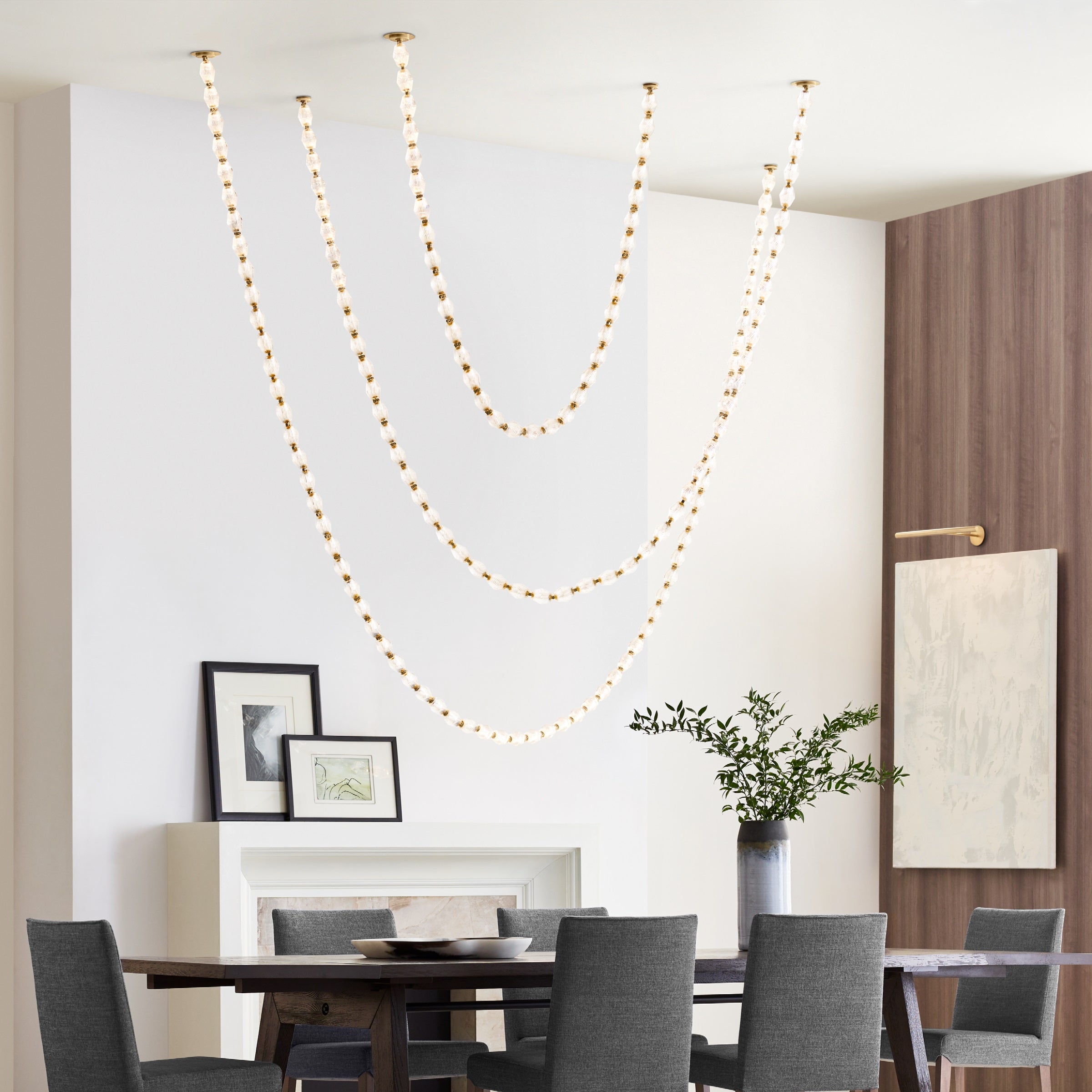 Karma Modern Minimalist Metal Glass Chandelier - Lamp Copper