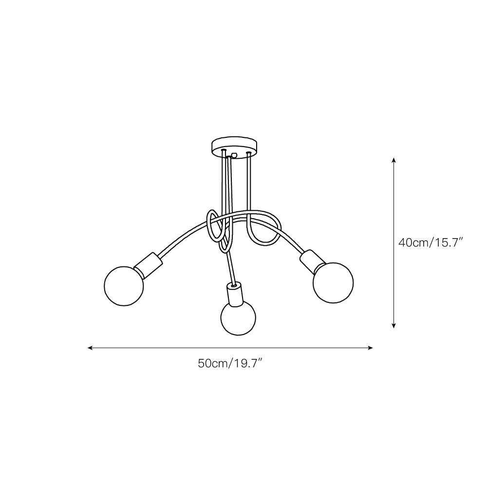 Oasis Art Unique Sputnik Metal Glass Ceiling Lamp - Lamp Copper