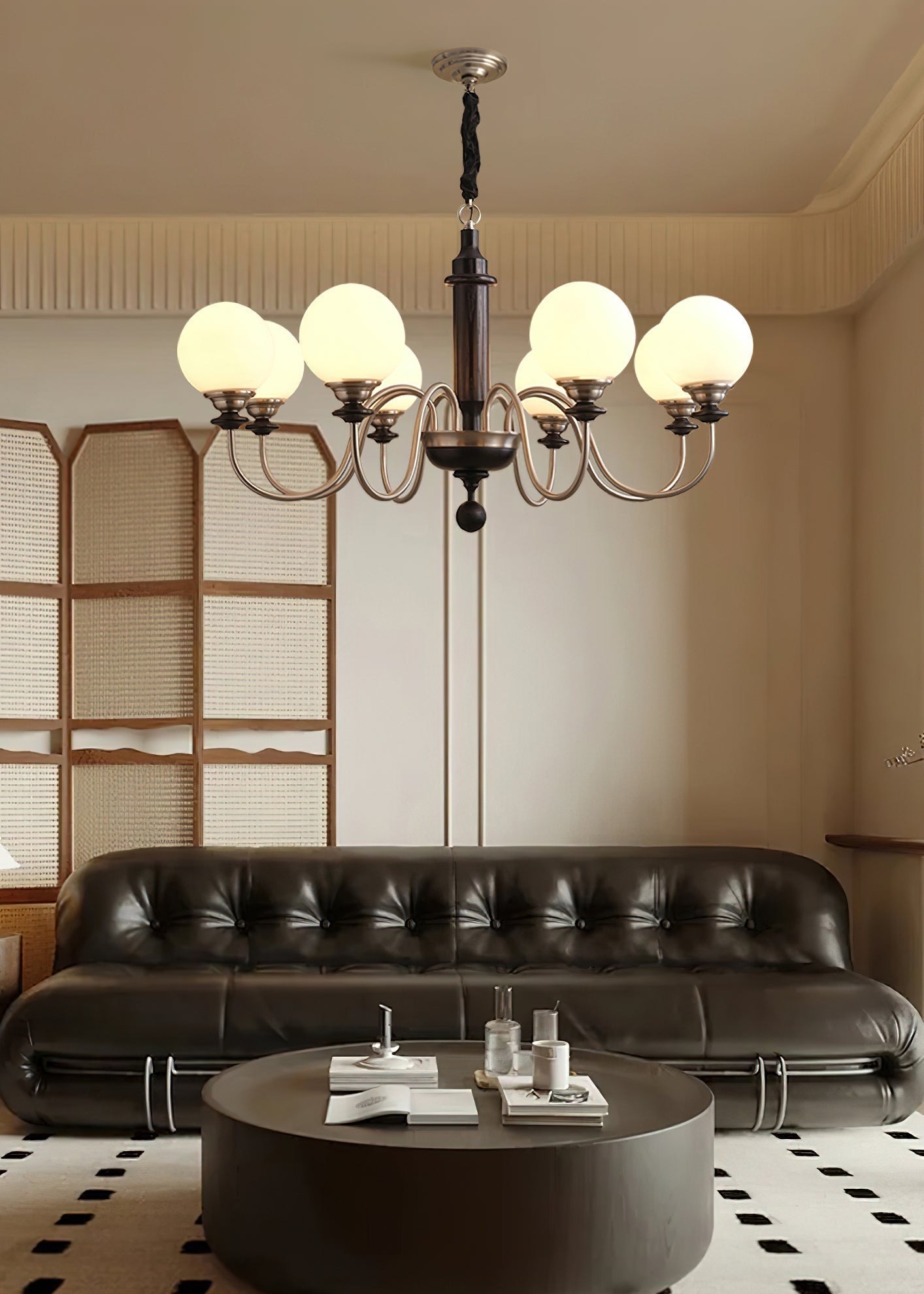 Nyvinia Vintage Brass Glass Chandelier - Blowlighting