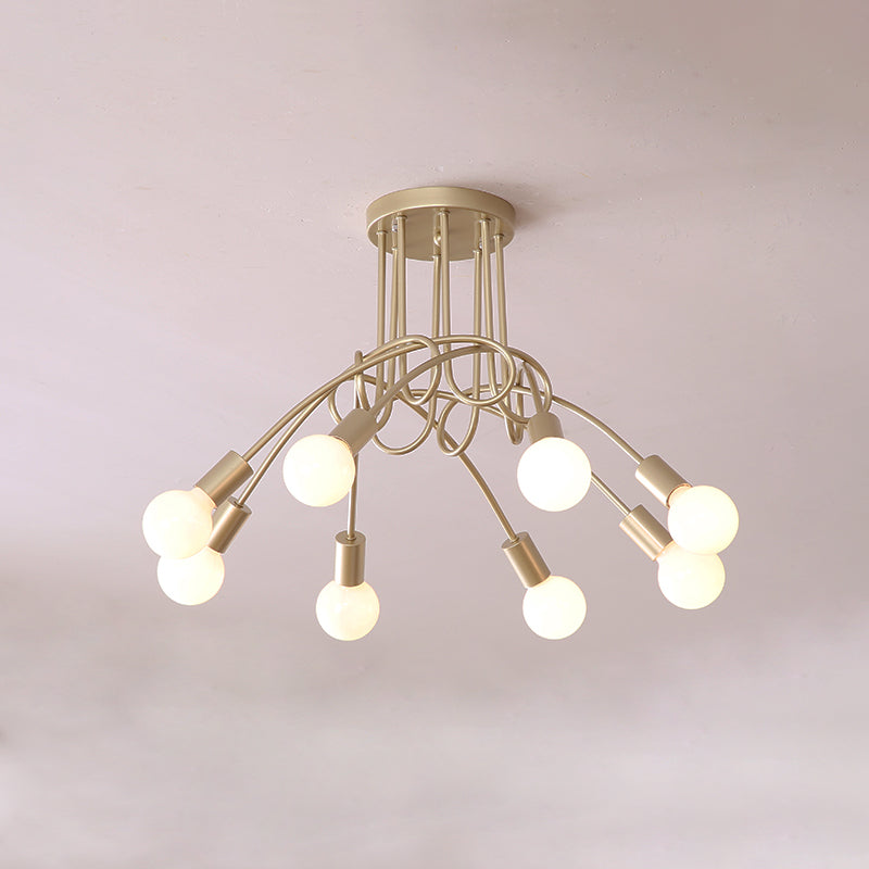 Oasis Art Unique Sputnik Metal Glass Ceiling Lamp - Lamp Copper