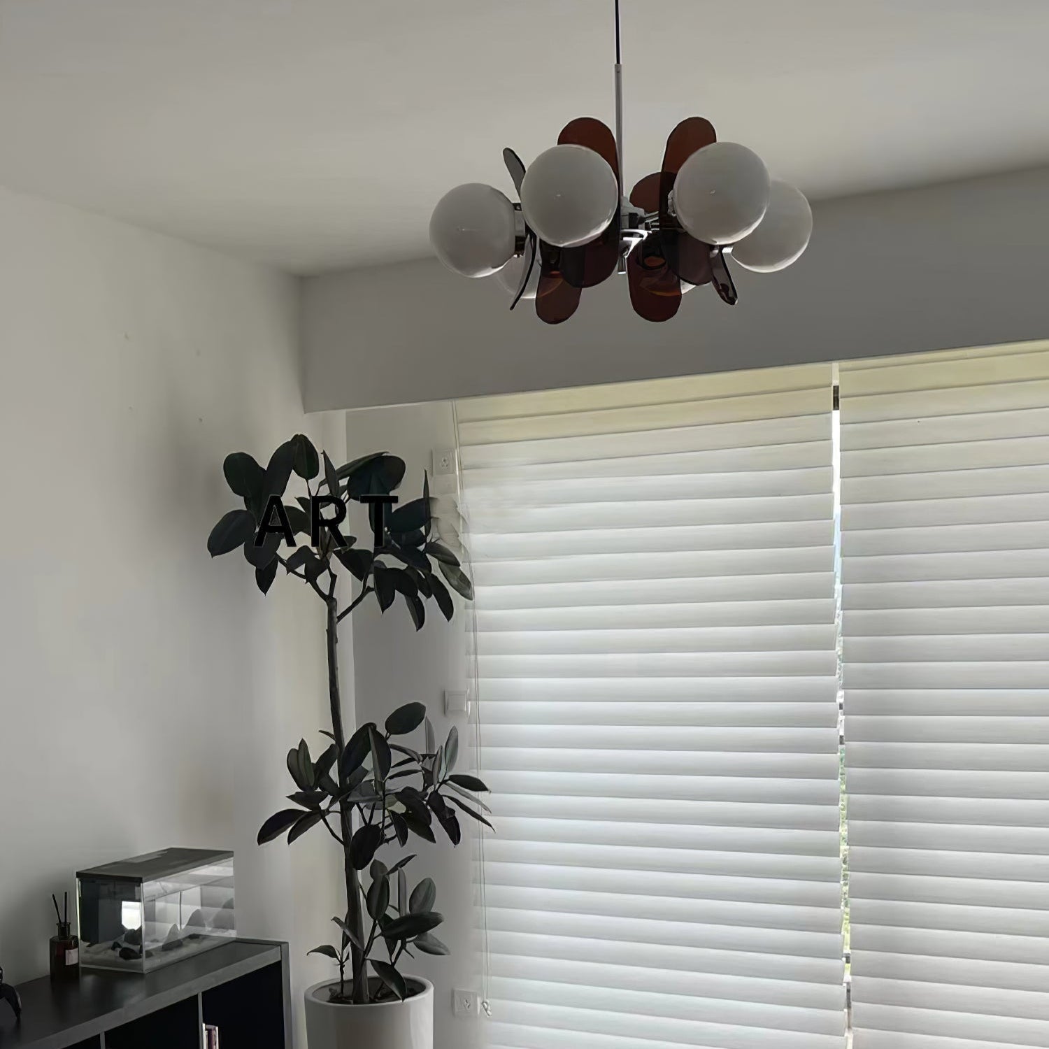 Prism Creativity Sputnik Orange Glass Acrylic Chandelier - Lamp Copper