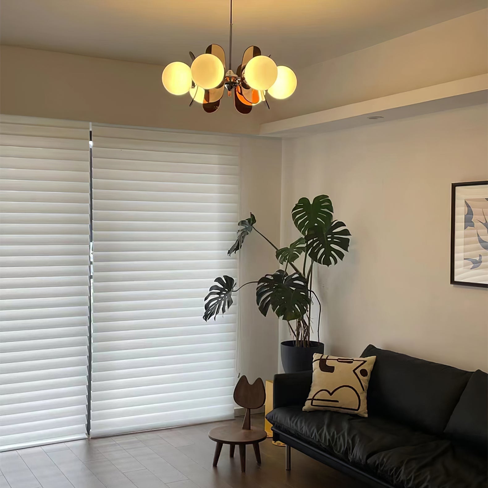 Prism Creativity Sputnik Orange Glass Acrylic Chandelier - Lamp Copper