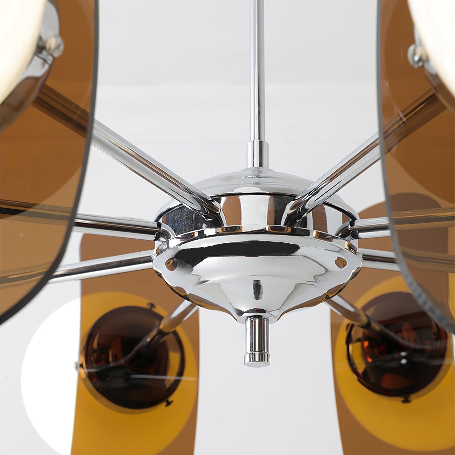 Prism Creativity Sputnik Orange Glass Acrylic Chandelier - Lamp Copper