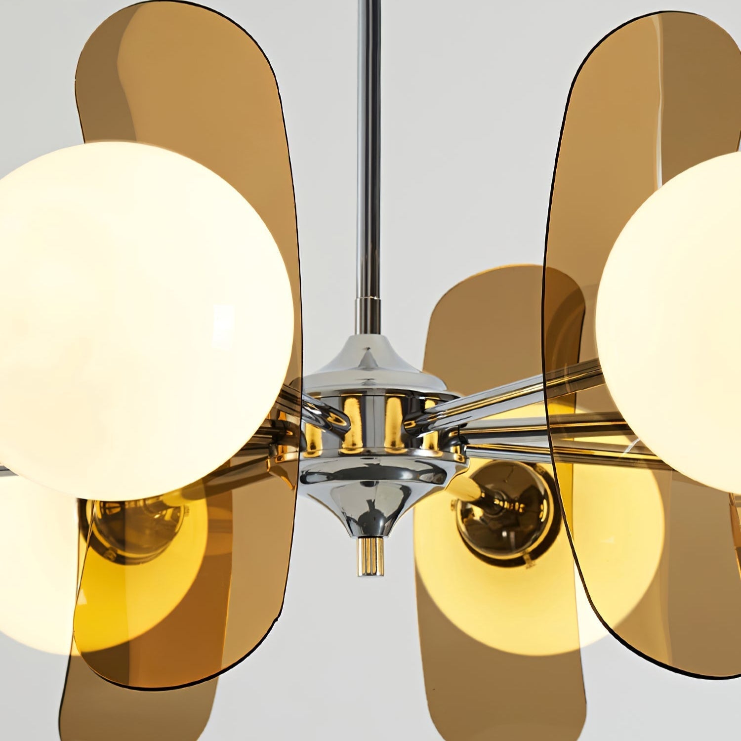 Prism Creativity Sputnik Orange Glass Acrylic Chandelier - Lamp Copper