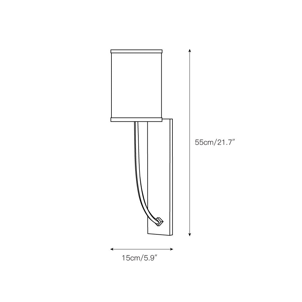 Slate Modern Minimalist Metal Fabric Wall Lamp - Lamp Copper