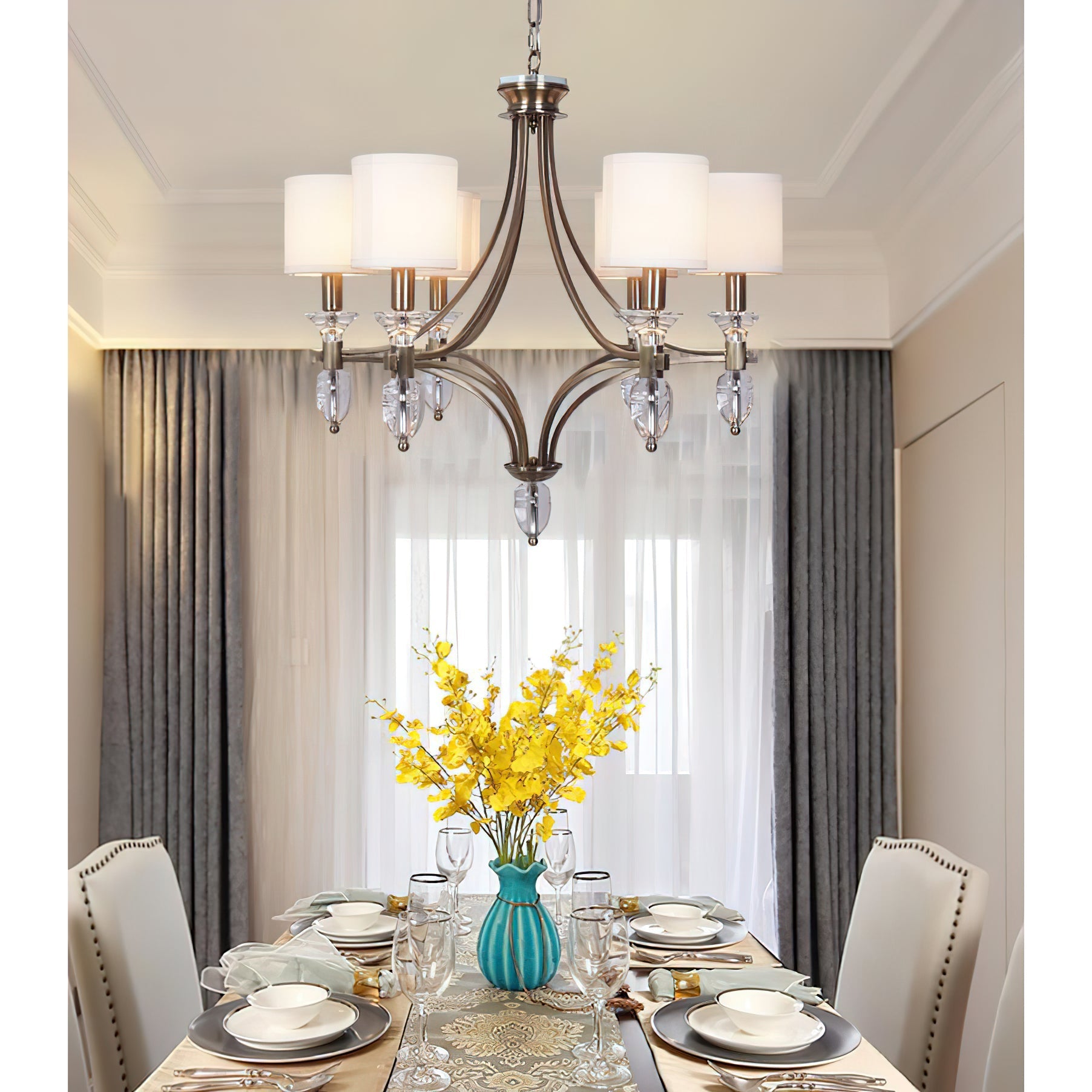 Rift Vintage Luxury Glass Metal Chandelier - Lamp Copper