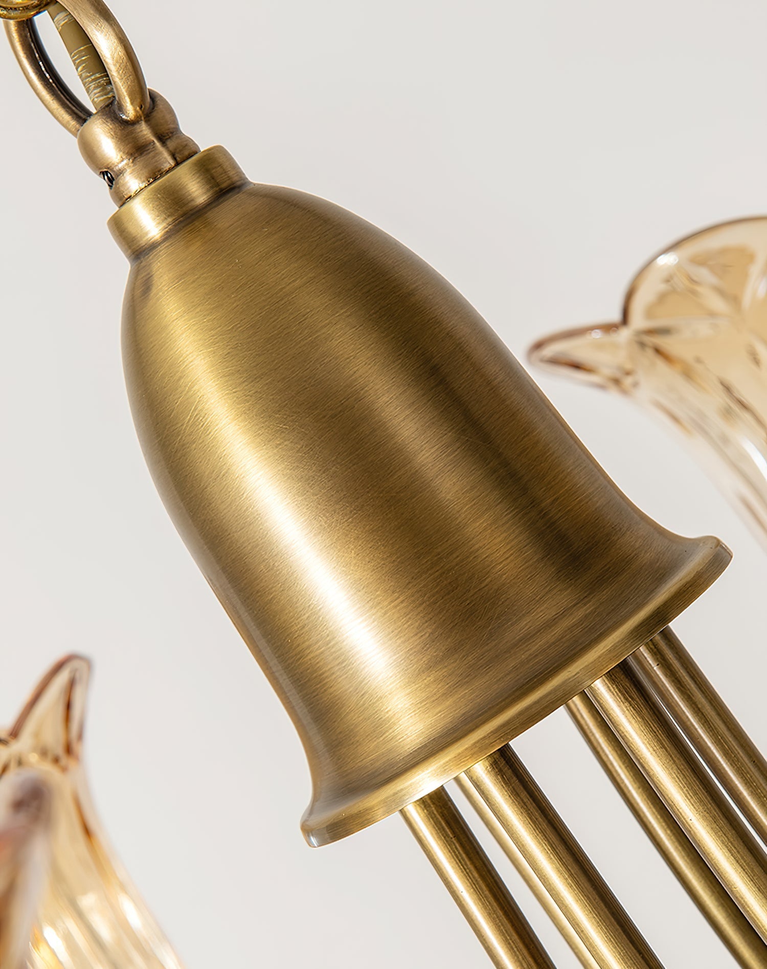 Tempo Vintage Art Deco Metal Brass Chandelier - Lamp Copper