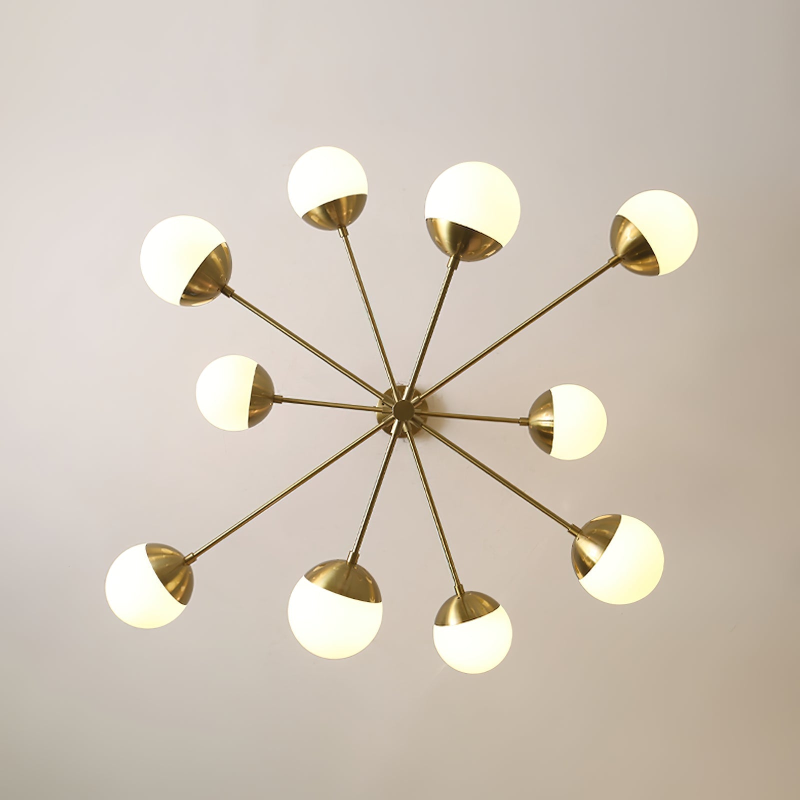 Ultra Modern Minimalist Brass Metal Glass Chandelier - Lamp Copper