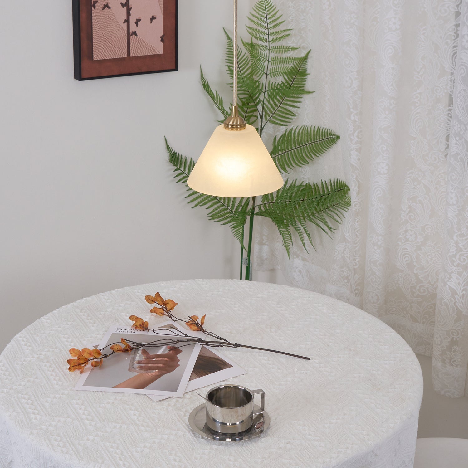 Liora Minimalist Alabaster Pendant Light - Blowlighting