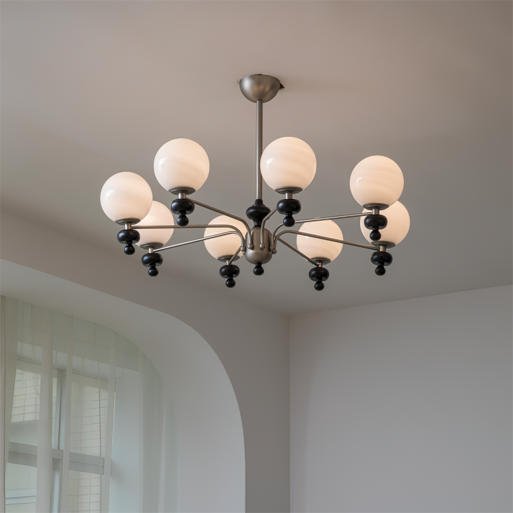 Cora Chandelier Nickel Orb Elegant - Letslighting