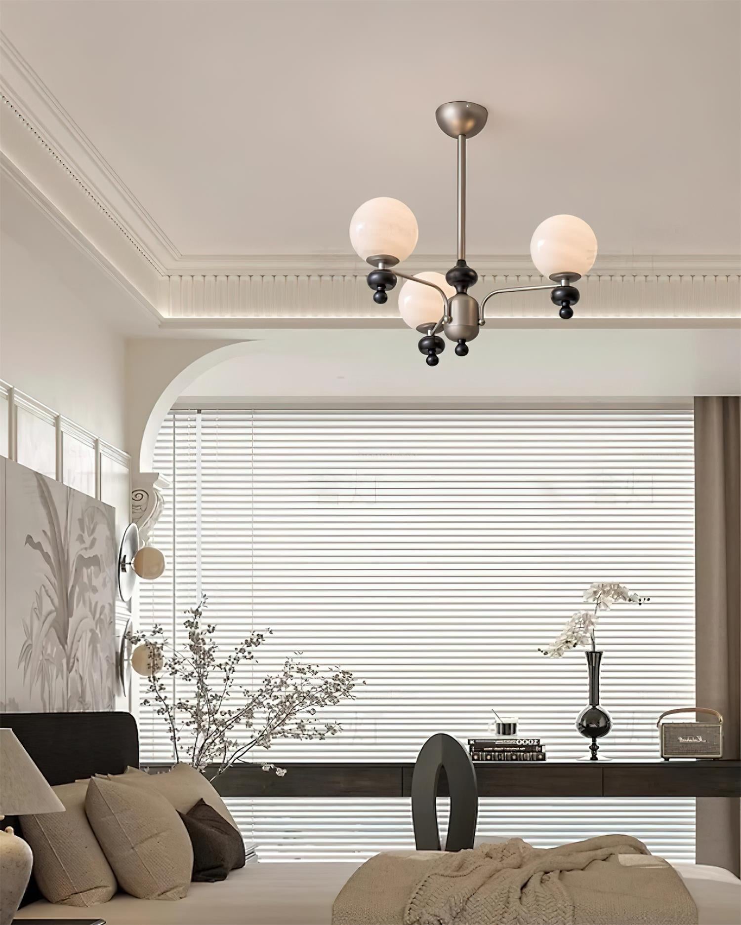 Cora Chandelier Nickel Orb Elegant - Letslighting
