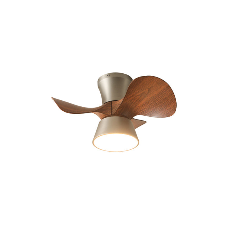 Zanorir Modern Minimalist Natural Wooden Acrylic Ceiling Fan Light - Lamp Copper
