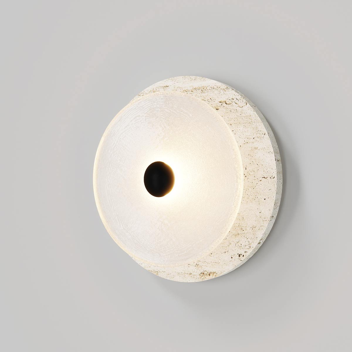 Ether Modern Minimalist Silver Metal Travertine Wall Lamp - Lamp Copper