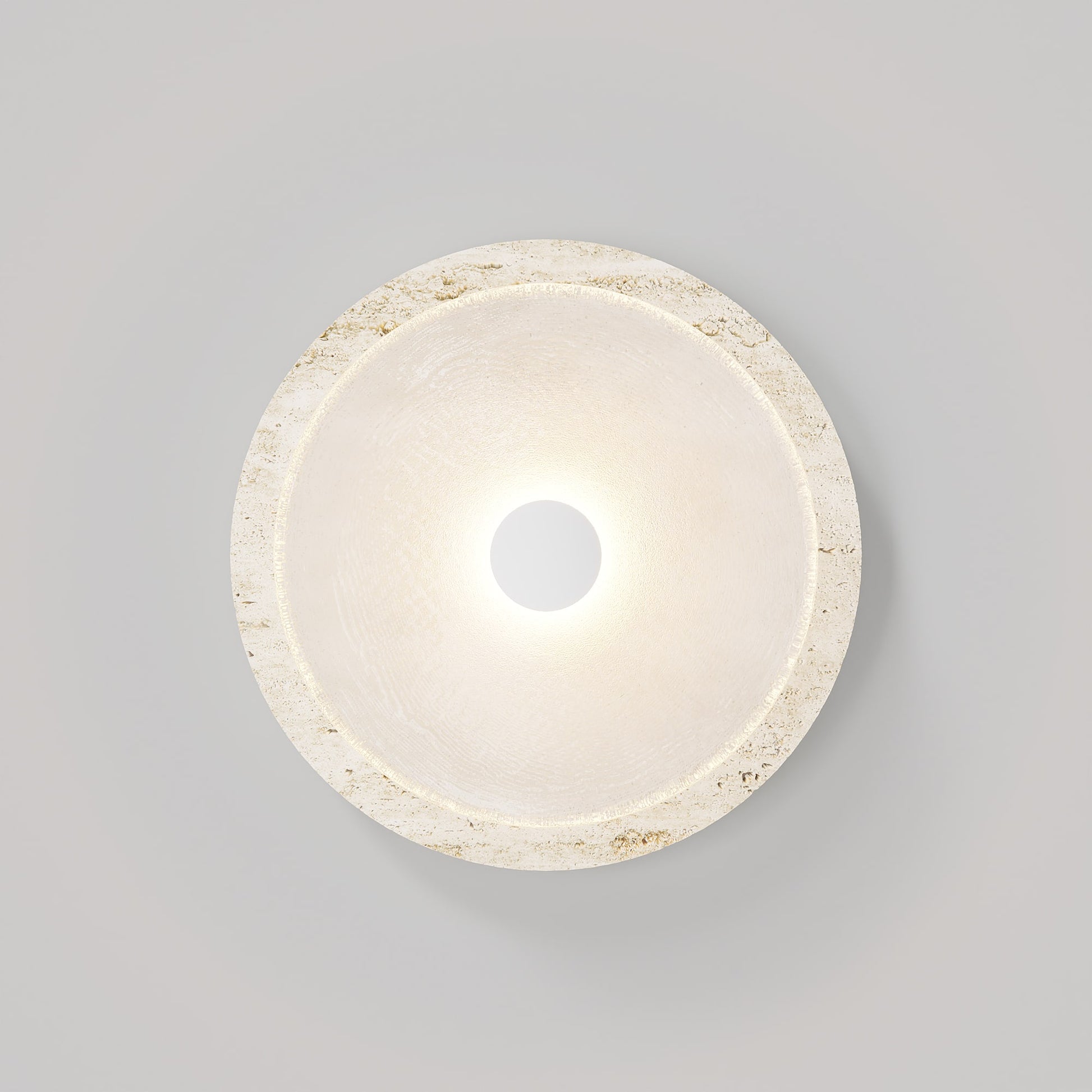 Ether Modern Minimalist Silver Metal Travertine Wall Lamp - Lamp Copper