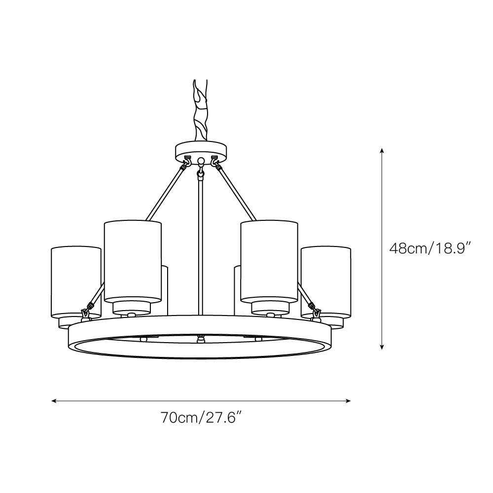 Illume Postmodern Luxury Brass Metal Glass Chandelier - Lamp Copper