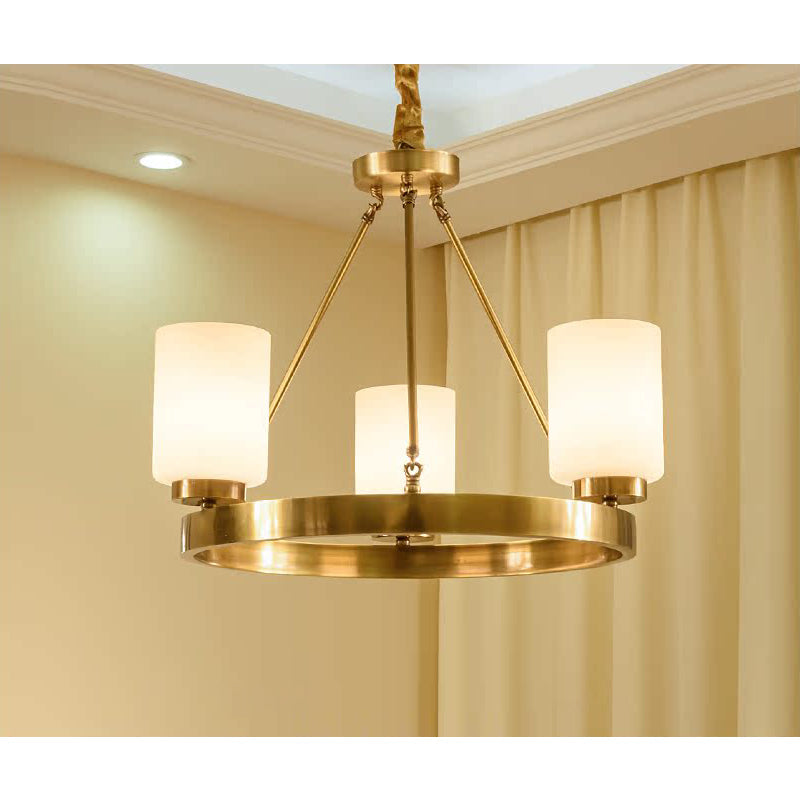 Illume Postmodern Luxury Brass Metal Glass Chandelier - Lamp Copper
