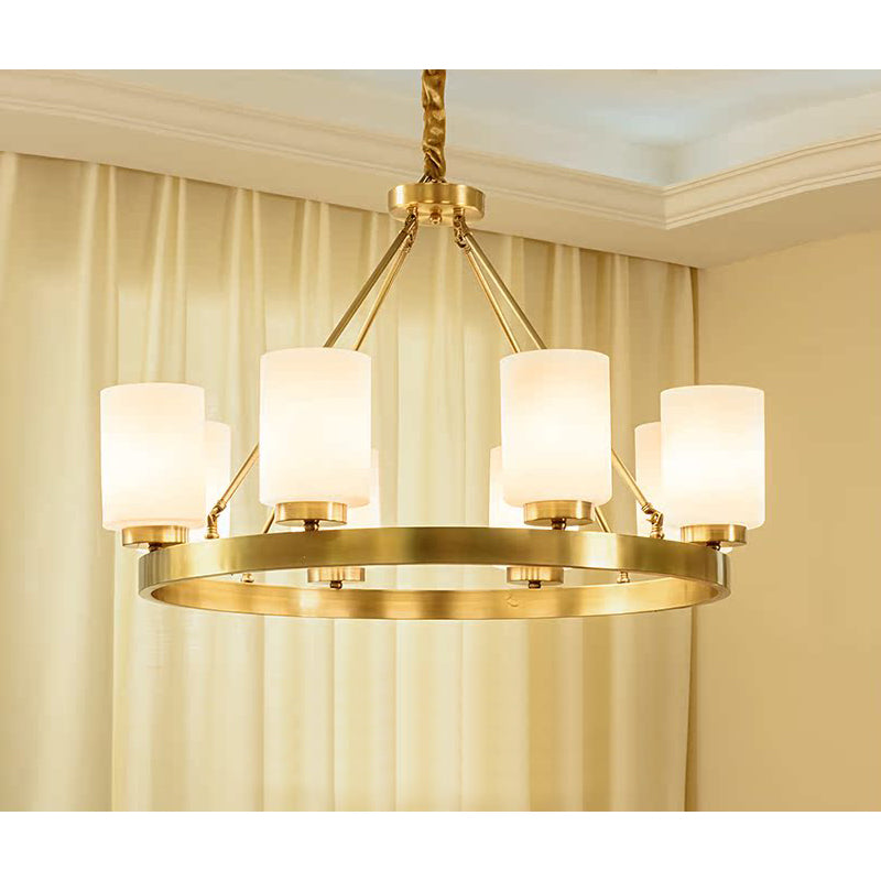 Illume Postmodern Luxury Brass Metal Glass Chandelier - Lamp Copper