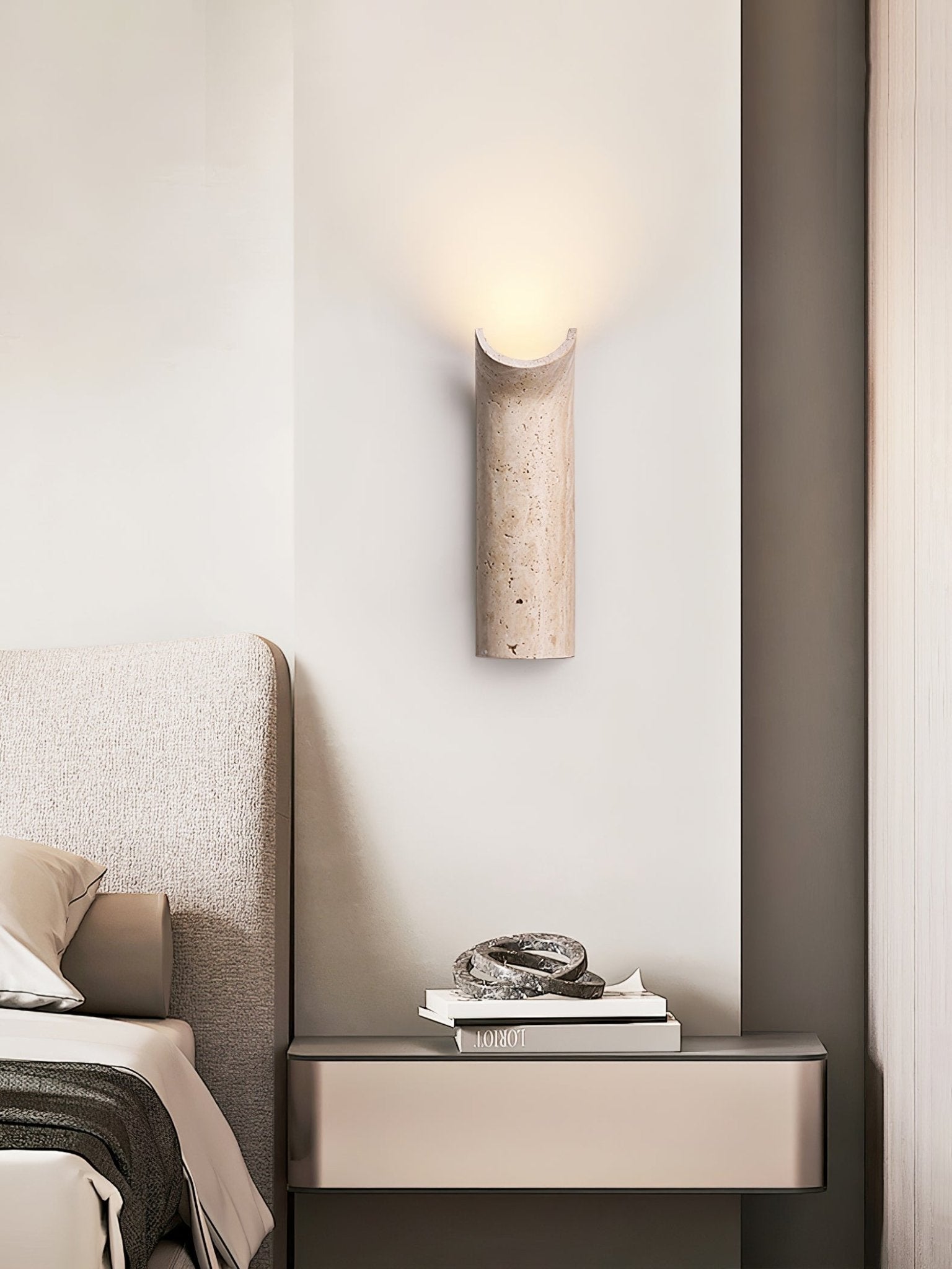 Lycoris Travertine Tapered Wall Light - Letslighting