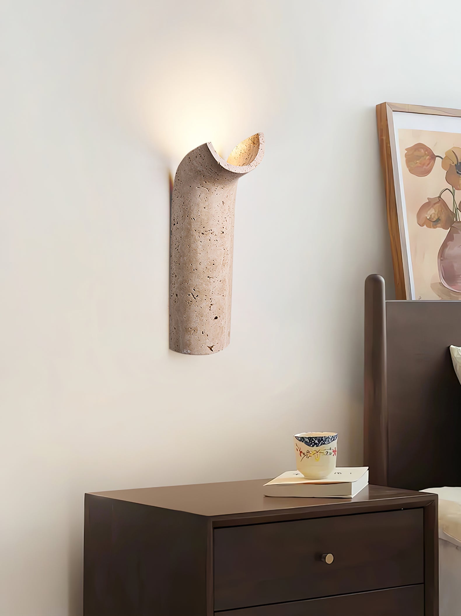 Lycoris Travertine Tapered Wall Light - Letslighting