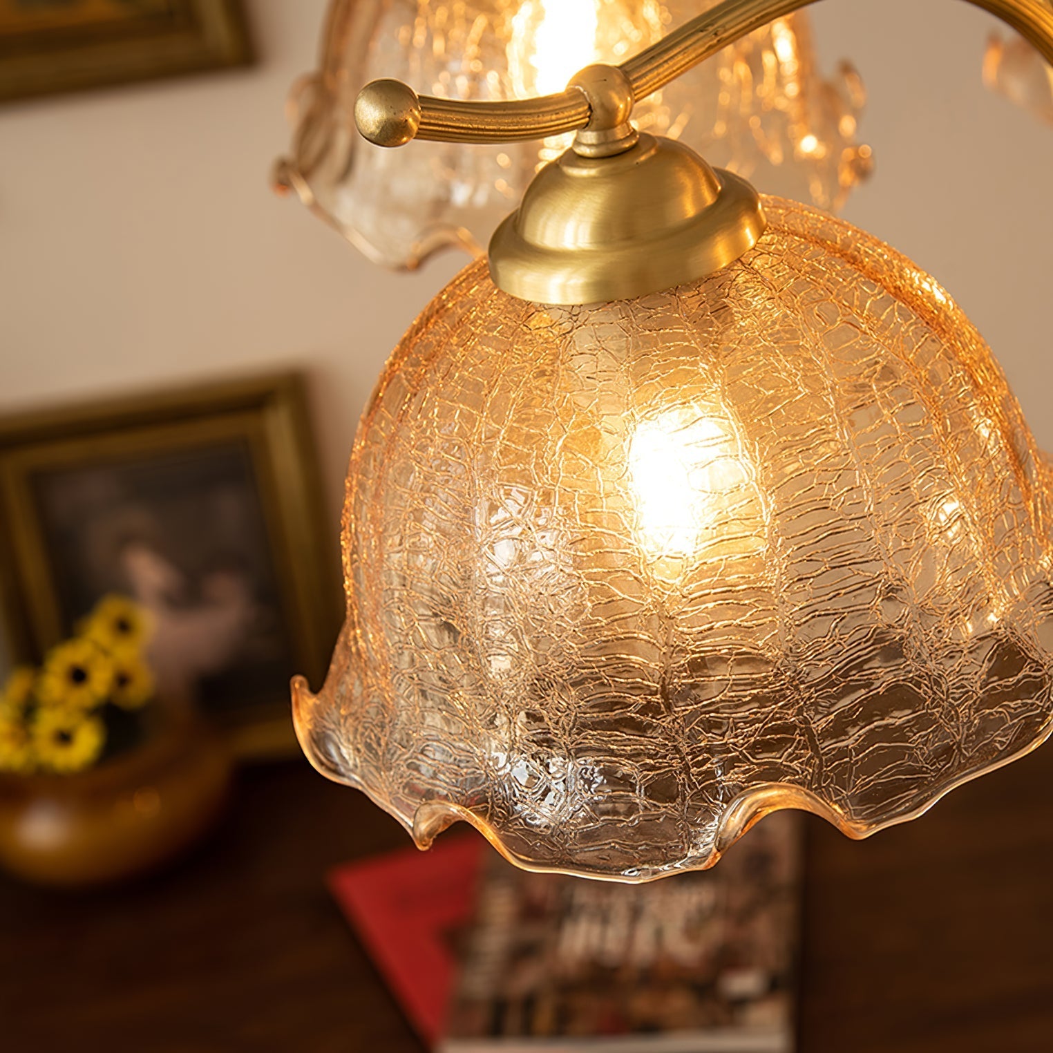 Ogle Individual Creativity Flower Metal Glass Chandelier - Lamp Copper