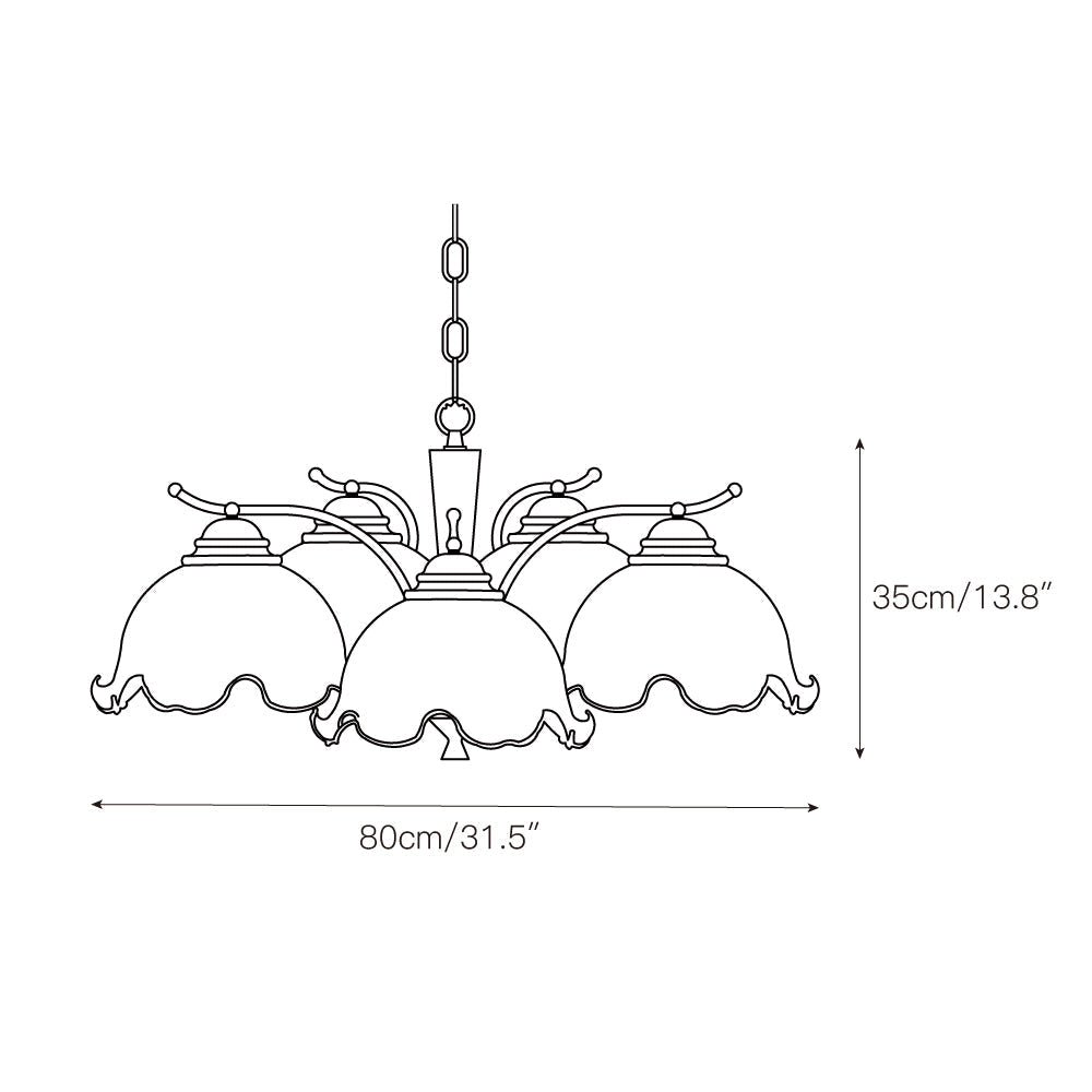 Ogle Individual Creativity Flower Metal Glass Chandelier - Lamp Copper
