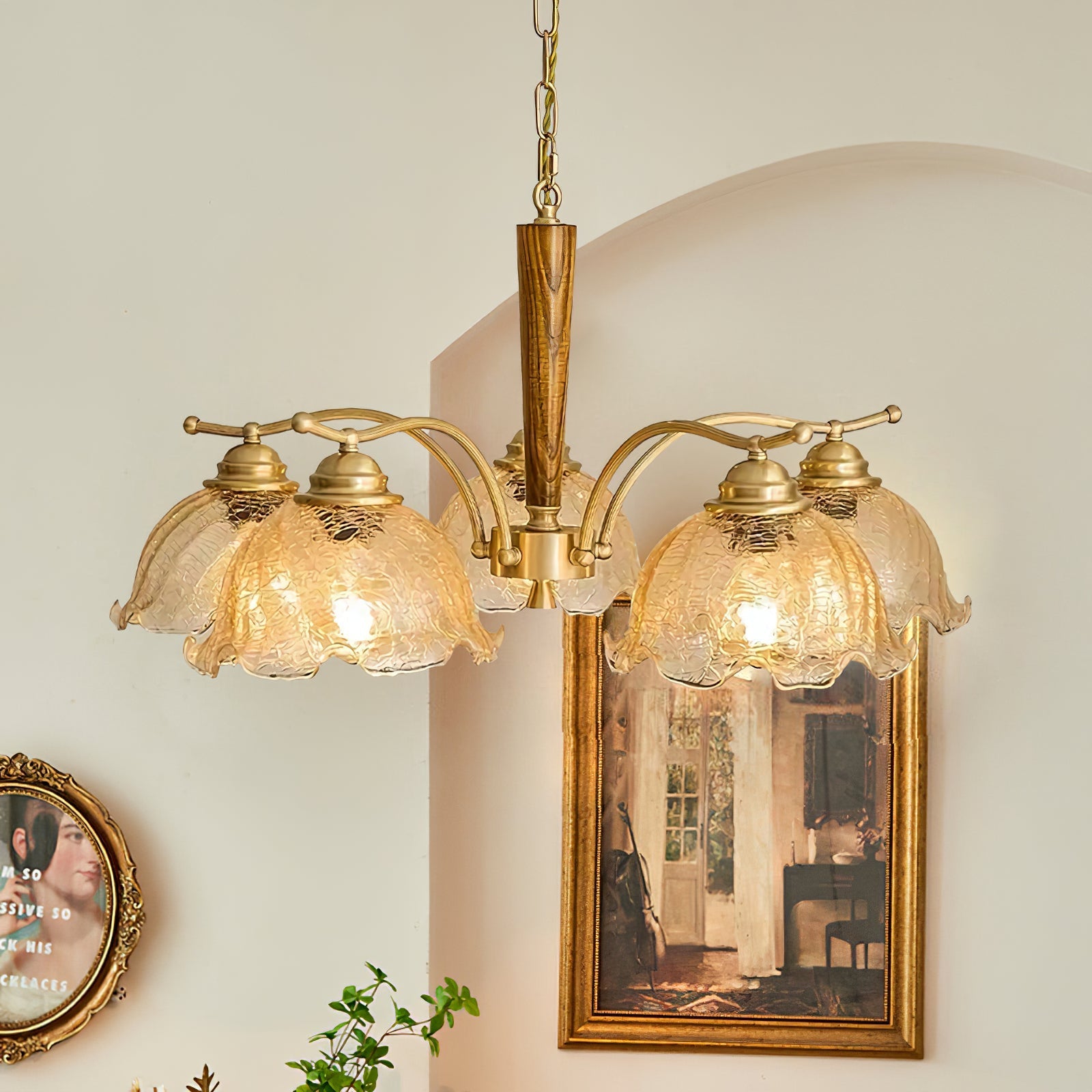 Ogle Individual Creativity Flower Metal Glass Chandelier - Lamp Copper