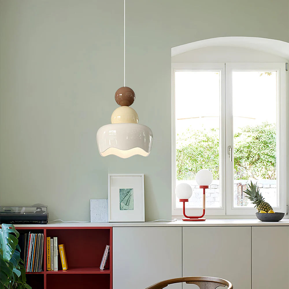 Valentina Poupée Sunny Rain LED Suspension Crème Résine Chambre à coucher