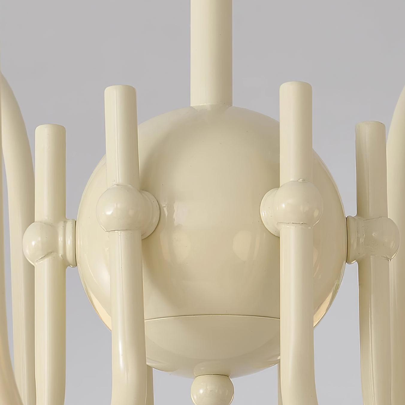 Cherry Chandelier Frosted Globe Branches Cream - Letslighting