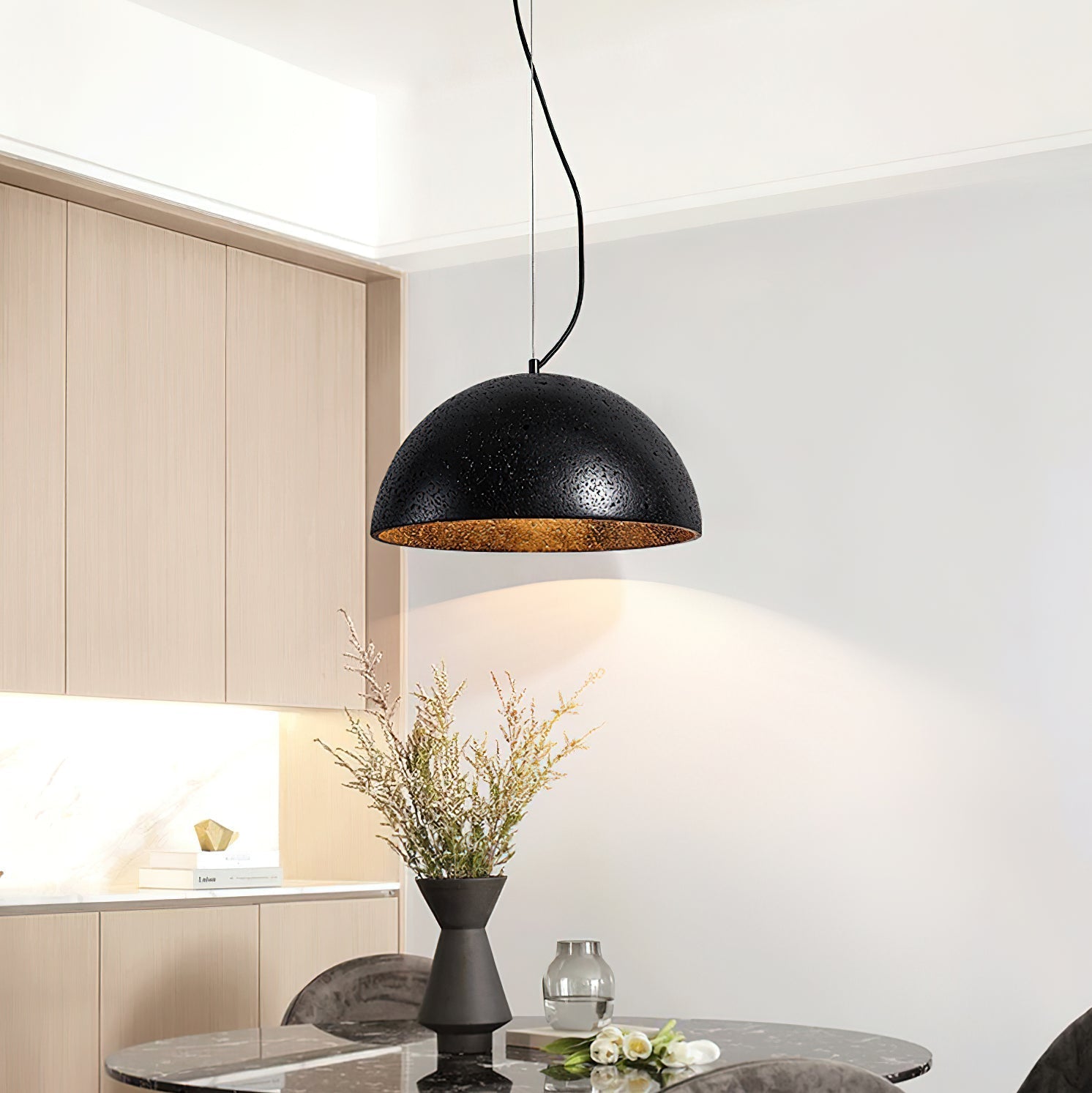 Avdoraris Dome-Shaped Travertine Pendant Light - Letslighting