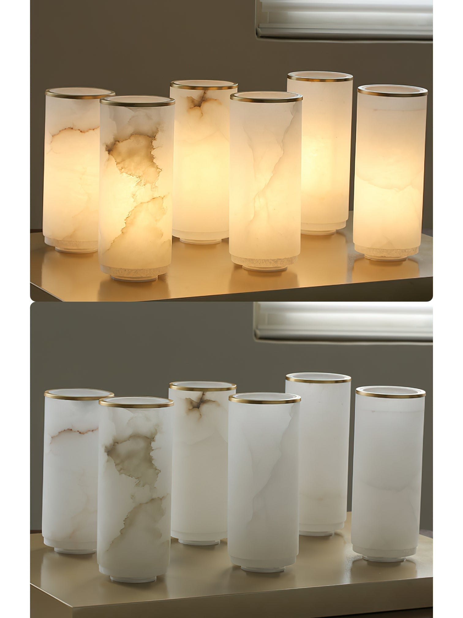 Sway Modern Minimalist Vanity Alabaster Sconce Wall Lamp - Lamp Copper