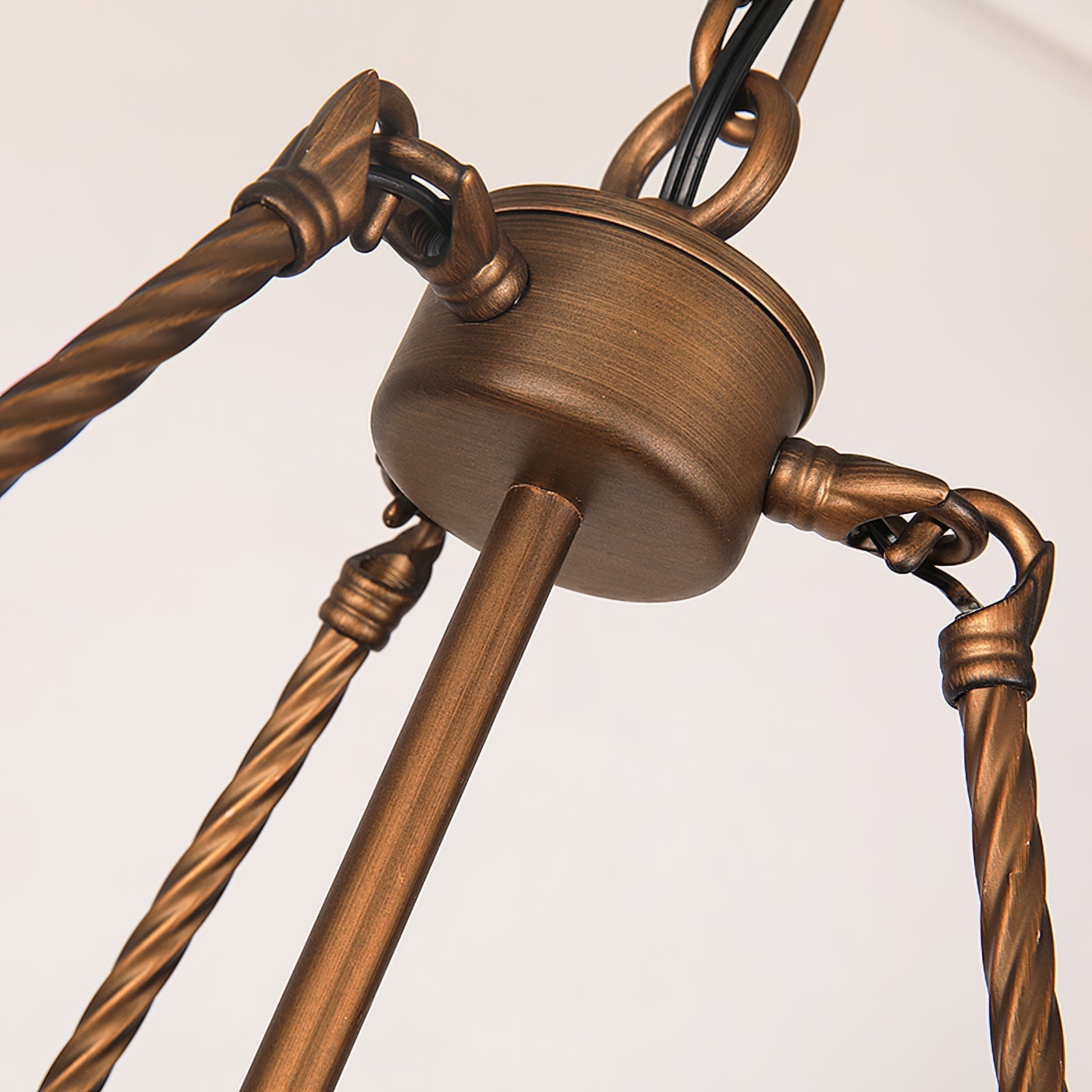 Woven Classic Wagon Wheel Plastic Chandelier - Lamp Copper