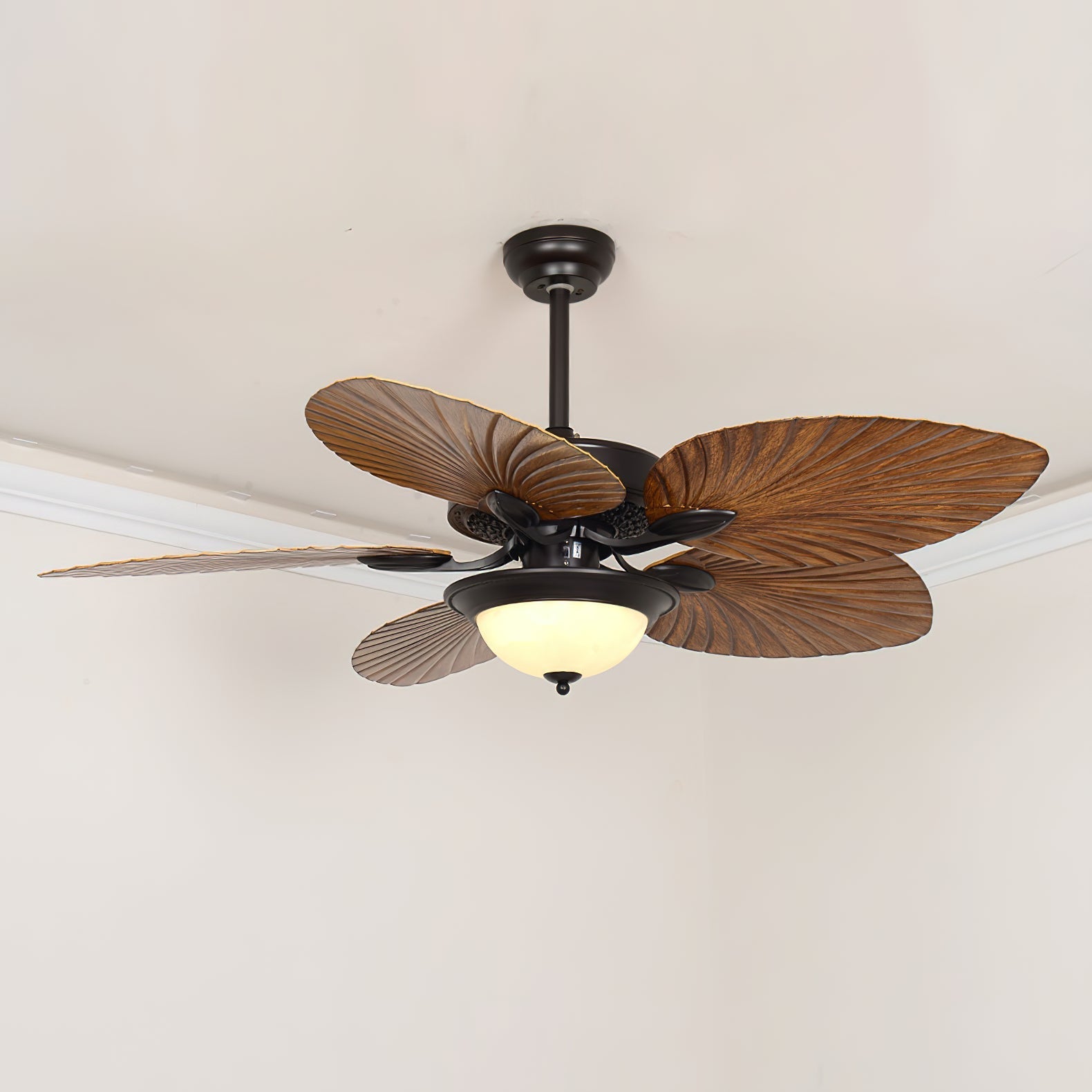 Yearn Natural Classic Walnut Acrylic Ceiling Fan Light - Lamp Copper
