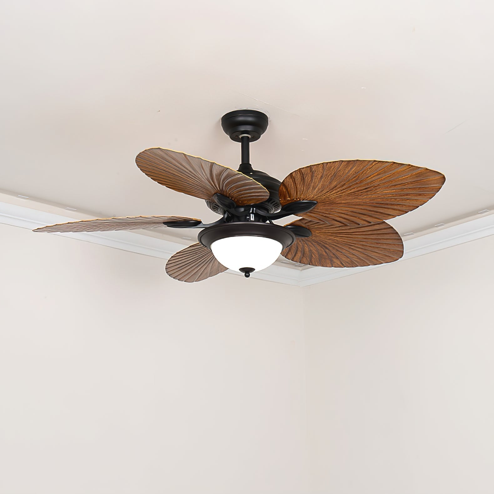 Yearn Natural Classic Walnut Acrylic Ceiling Fan Light - Lamp Copper