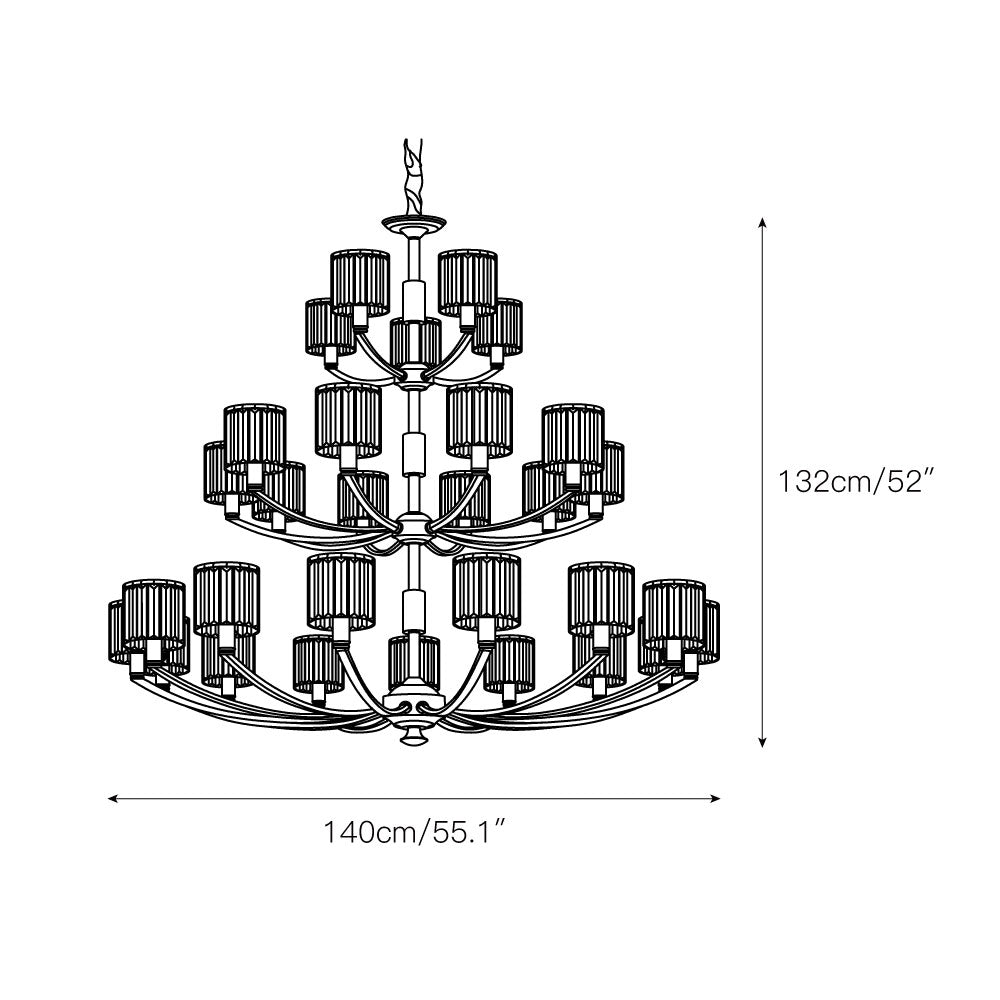 Amber Individual Creativity Column Brass Crystal Chandelier - Lamp Copper