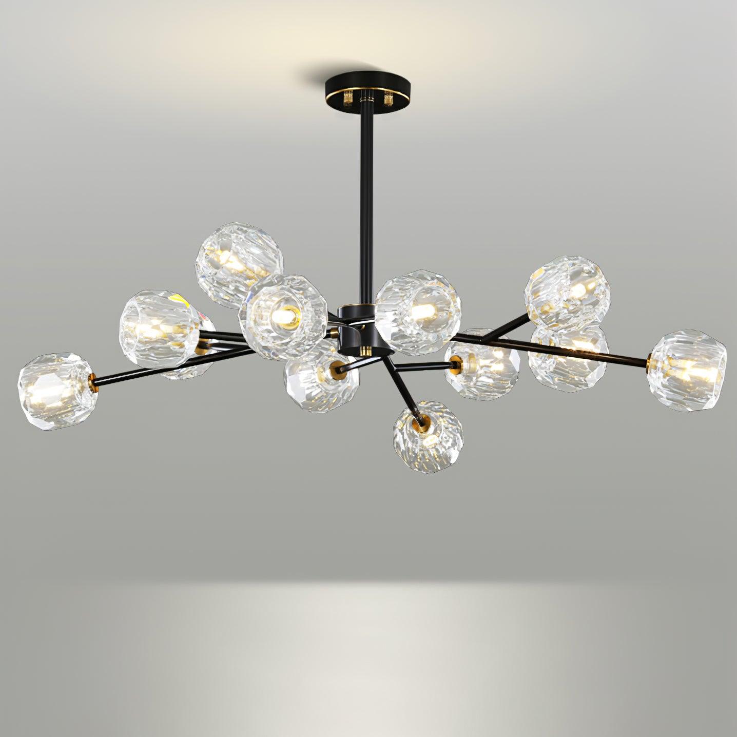 Kristy Chandelier Crystal Ball Brass Elegance - Letslighting