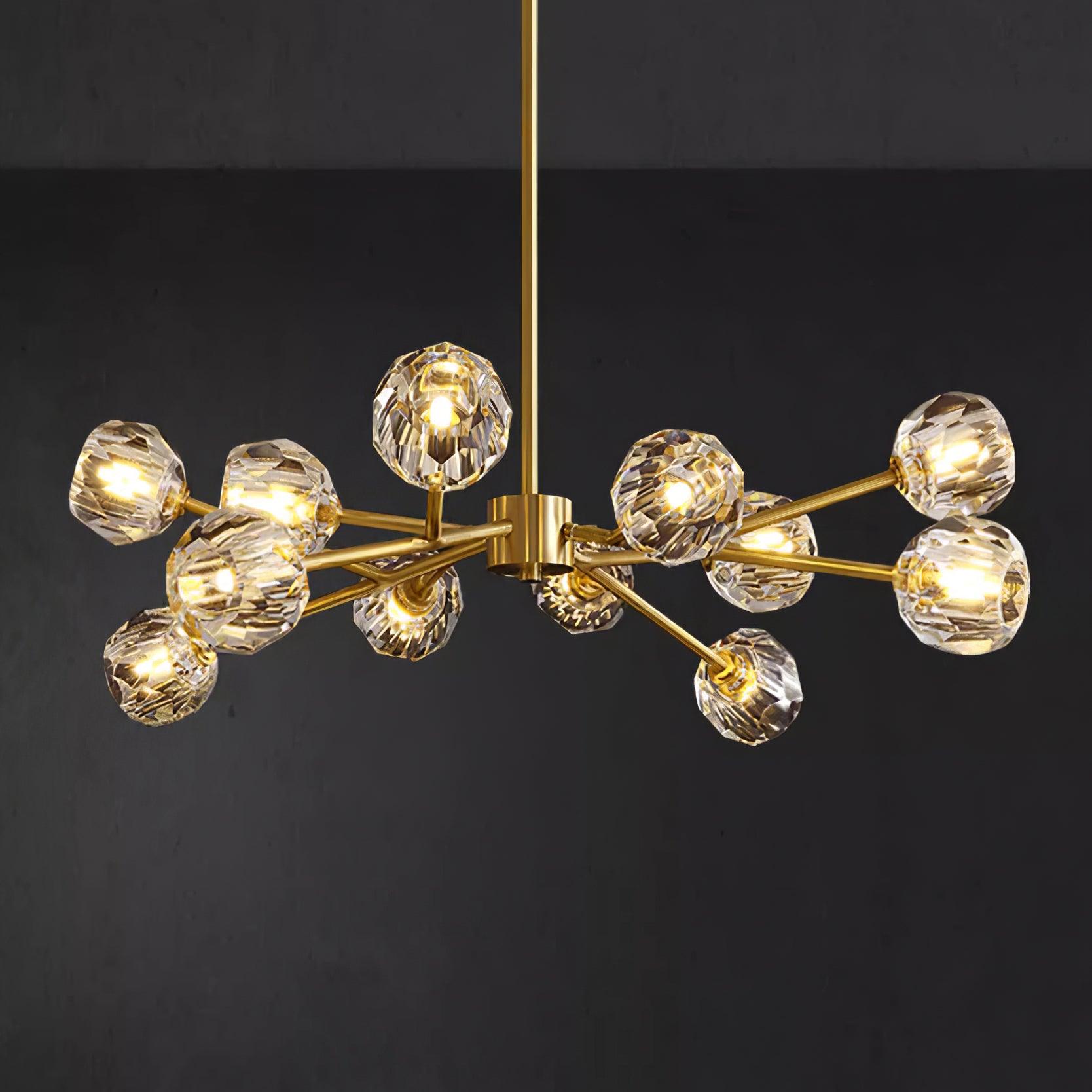 Kristy Chandelier Crystal Ball Brass Elegance - Letslighting