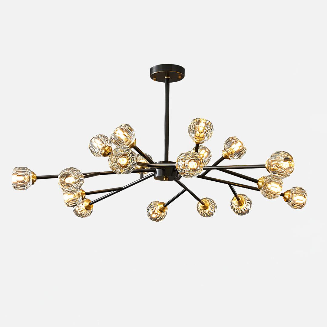 Kristy Chandelier Crystal Ball Brass Elegance - Letslighting