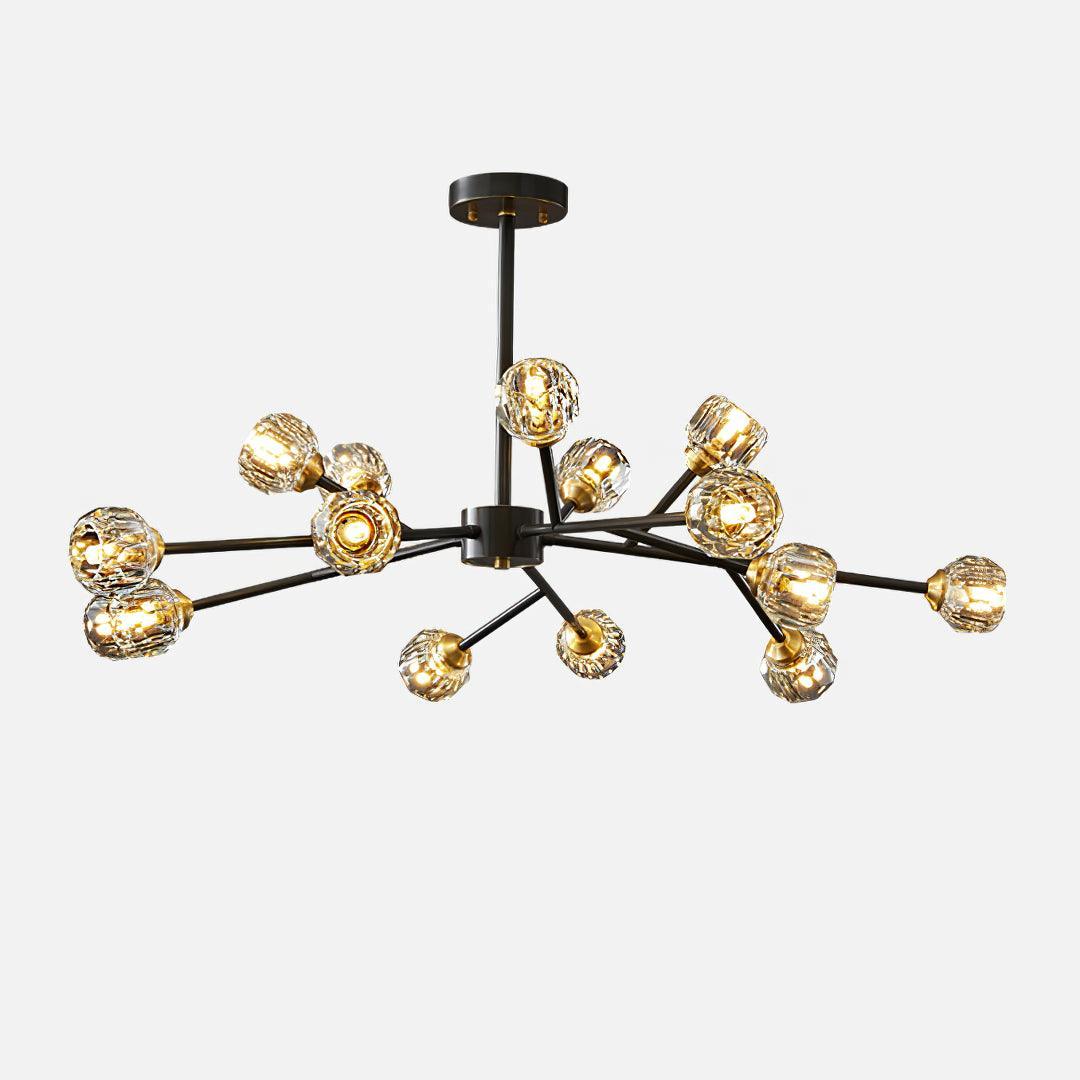 Kristy Chandelier Crystal Ball Brass Elegance - Letslighting